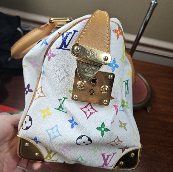 Auth Louis Vuitton Speedy 30 Multicolor White Satchel Handbag - Picture 9 of 16